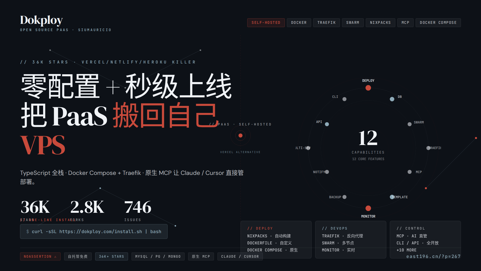 Dokploy 调研：零配置 + 秒级上线，36K 星的 Vercel 开源替代 vs Coolify 谁更香