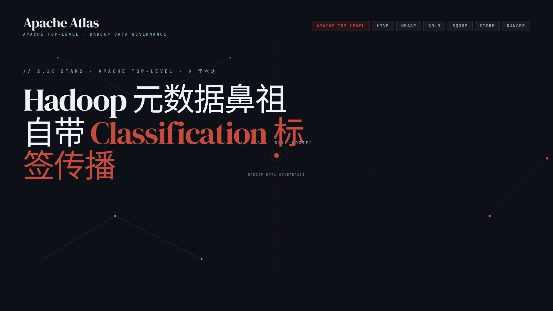 Apache Atlas 调研:Hadoop 生态元数据鼻祖,2,132 ⭐ 的 9 年 Apache 顶级项目 Apache Atlas 调研:Hadoop 生态元数据鼻祖,2,132 ⭐ 的 9 年 Apache 顶级项目